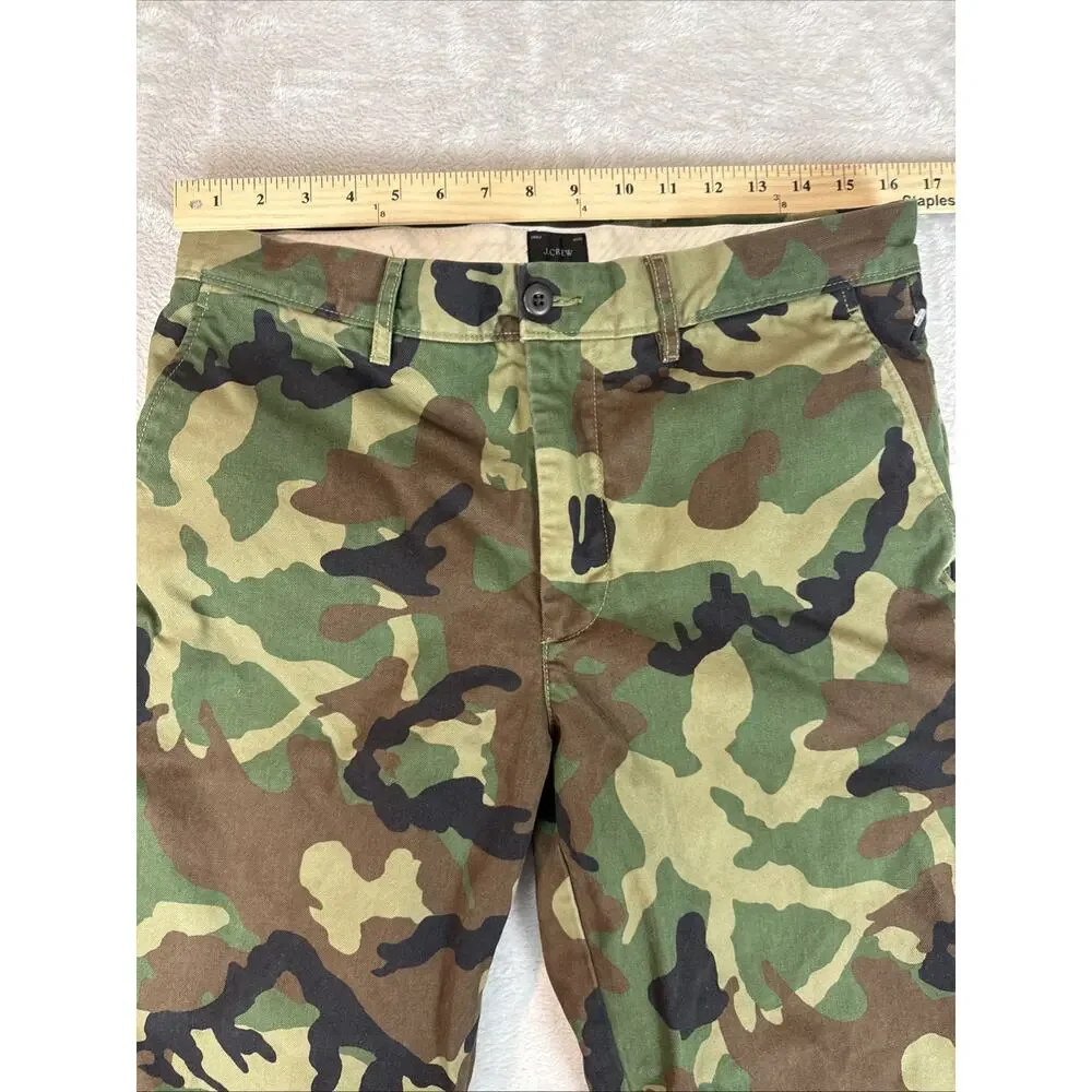 J.Crew Chino Pants Mens 32 X 30 Camo 100% Cotton Relaxed Fit Green Woodland